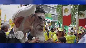 تظاهرات نه به آخوند روحانی در نیویورک 