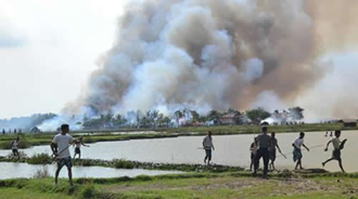 فاجعه کشتار و به آتش کشیدن مناطق مسلمان نشین در میانمار