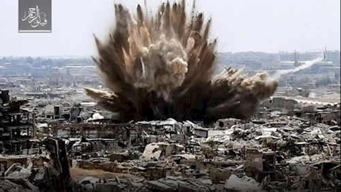 لحظه انفجار در کمین رزمندگان سوری برای نیروهای بشار اسد 