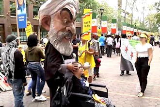 تظاهرات ایرانیان آزاده و اشرفنشانها علیه حضور آخوند روحانی در نیویورک تظاهرات ایرانیان آزاده و اشرفنشانها علیه حضور آخوند روحانی در نیویورک