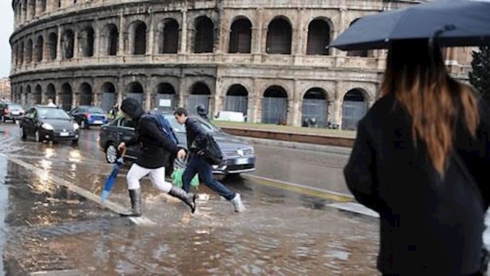 بارش شدید باران کل ایتالیا را در بر گرفته است.