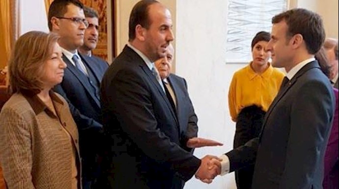 دیدار رئیس‌جمهور فرانسه با هیأت مذاکرات سوریه به ریاست نصر الحریری