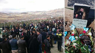 مزار شهید قیام محمد ابطحی در اراک و تجمع بر سر مزار شهیدان قیام در سنندج