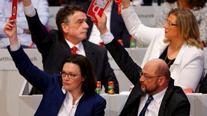 موافقت کنگره حزب سوسیال‌دموکرات آلمان برای تشکیل دولت ائتلافی با مرکل