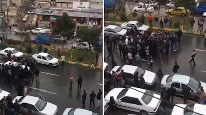 زیر گرفتن یک زن غارت شده توسط خودرو نیروی سرکوبگر انتظامی در رباط کریم