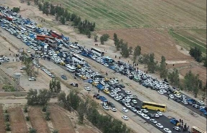 ترافیک خودروها برای ورود به پاسارگاد - ۱۳۹۶