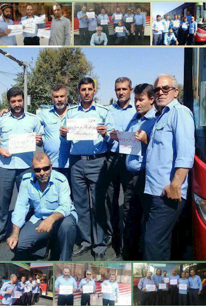 تجمع اعتراضی کارگران و رانندگان شرکت واحد اتوبوسرانی تهران