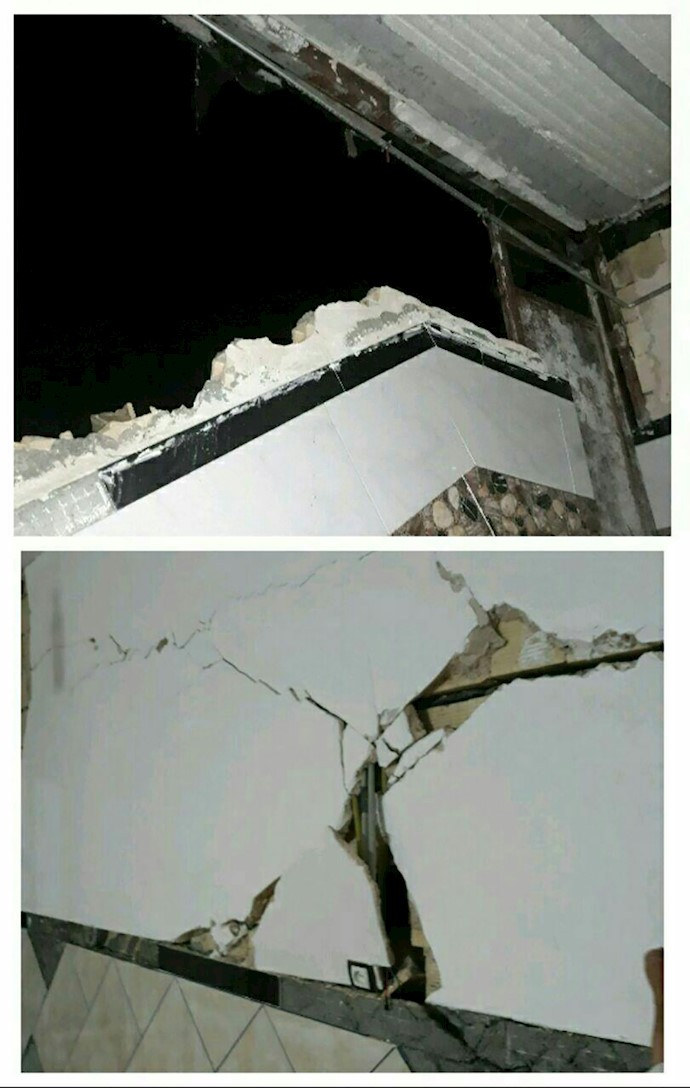 خسارات زلزله به منازل مسکونی شهرستان ثلاث باباجانی در اثر زلزله