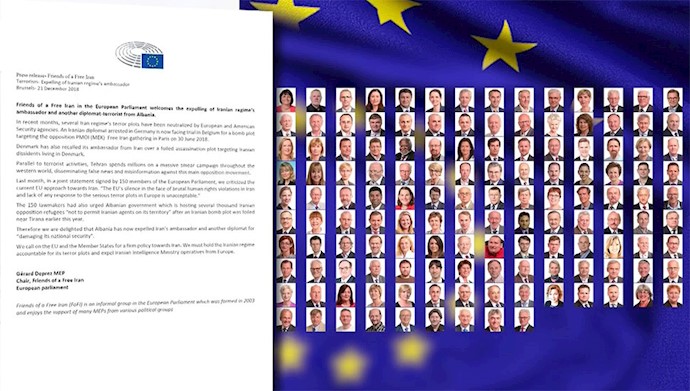 حمایت گروه دوستان ایران آزاد در پارلمان اروپا از از اخراج دو  دیپلمات رژیم ایران از آلبانی