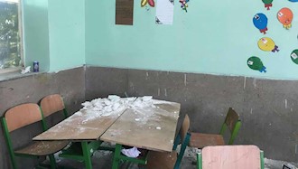 سقف مدرسه دخترانه مائده در شهرستان دیر استان بوشهر فروریخت