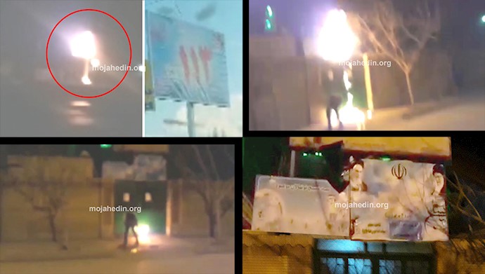 به آتش کشیدن نمادهای حکومت ولایت فقیه در مشهد و مرند توسط کانونهای شورشی ایران