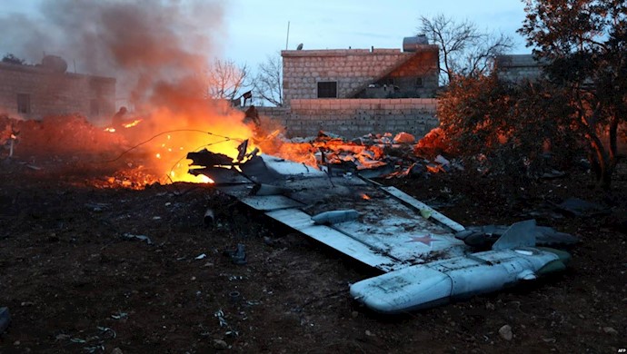 سقوط جنگنده روسی با آتش رزمندگان سوری