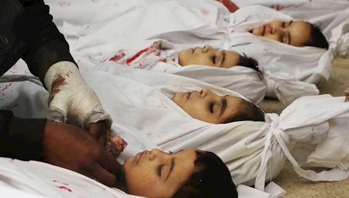 بمباران غوطه و کشته شدن کودکان توسط رژیم اسد