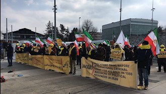 تظاهرات در ژنو علیه دژخیم علیرضا آوایی