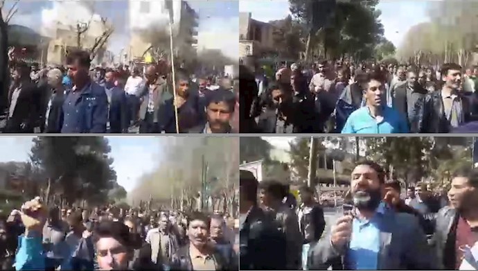 تظاهرات اعتراضی مردم ورزنه اصفهان