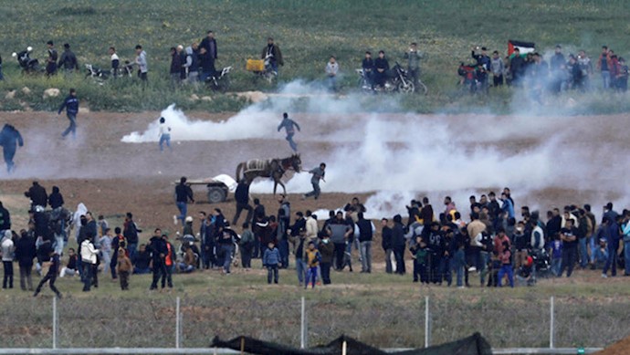 کشته شدن تعدادی فلسطینی در راهپیمایی اعتراضی