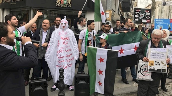 تجمع اعتراضی مخالفان سوری