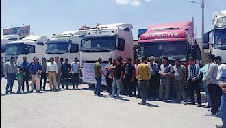 جهرم - سومین روز اعتصاب رانندگان کامیون