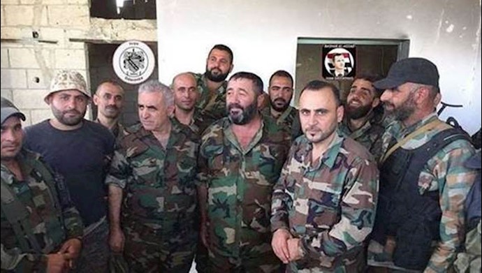جمیل حسن در جمع مزدوران شبه نظامی رژیم اسد