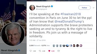 حمایت نیوت گینگریچ از همایش بزرگ  ایرانیان در پاریس