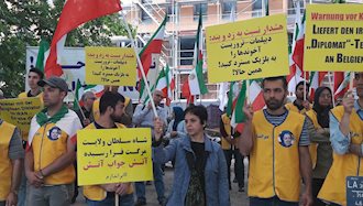 آکسیون اعتراضی هموطنان آزاده در برلین برای استرداد دیپلمات تروریست رژیم ایران به بلژیک