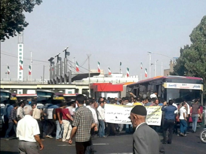 تظاهرات کارگران راه‌آهن تبریز دوشنبه ۸مرداد ۹۷