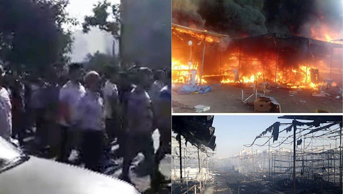 درگیری غرفه داران بازارچه گلشهر کرج با مأموران ضدشورش