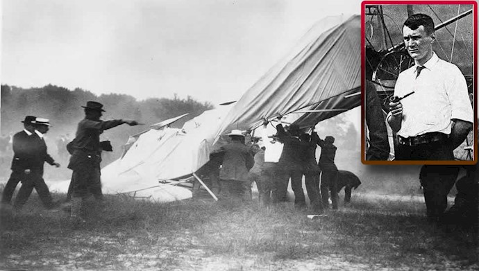نخستین سانحه هوایی و سرنگون شدن هواپیما