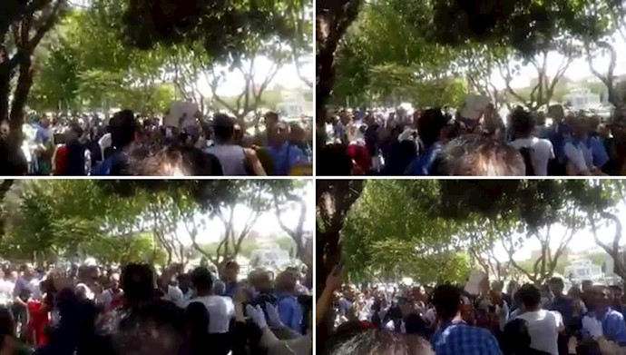 تظاهرات علیه رژیم حقوق دریای خزر روبه‌روی مجلس ارتجاع