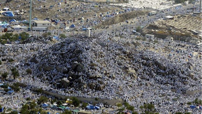 حجاج بیت الله الحرام در کوه عرفه