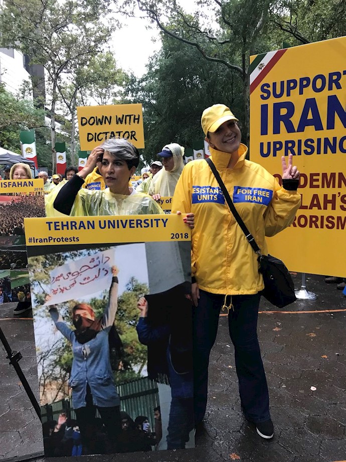 نیویورک: تظاهرات ایرانیان علیه حضور روحانی همزمان با اجلاس مجمع عمومی ملل ‌متحد 