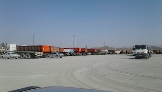 اعتصاب رانندگان کامیون - چرمهین استان اصفهان - ۱ مهر ۹۷