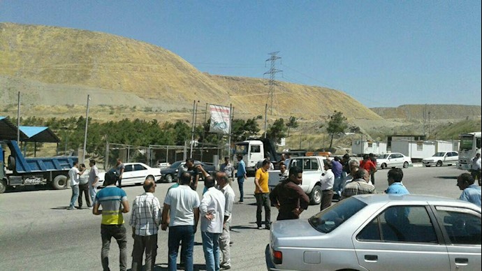 تهران.تجمع اعتراضی رانندگان کامیونهای کمپرسی -هفتمین روز اعتصاب ۷مهر۹۷