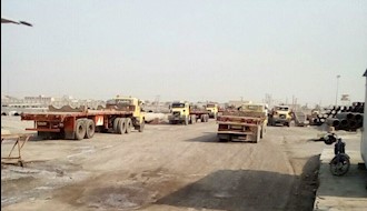 اعتصاب رانندگان کامیون - خرمشهر. شرکت تاسیسات دریایی ایران - ا مهر ۹۷
