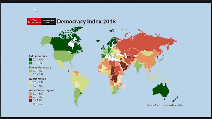 گزارش سالانه اکونومیست از شاخص دموکراسی در جهان