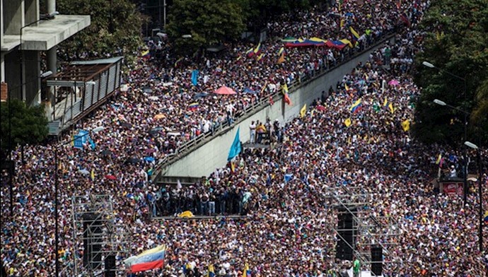 کاراکاس - تجمع طرفداران خوان گوایدو