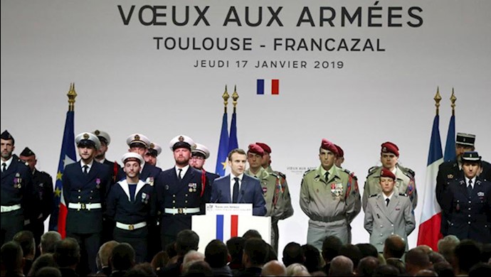 سخنرانی امانوئل ماکرون در یک پایگاه نیروی زمینی ارتش فرانسه