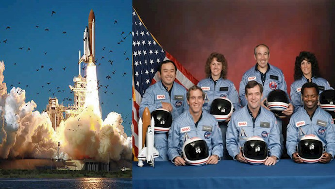 ۲۸ ژانویه ۱۹۸۶ - ۸بهمن: مرگ هفت فضانورد آمریکایی در انفجار شاتل چالنجر	