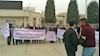 تجمع پیمانکاران ورشکسته مناطق زلزله زده مقابل استانداری کرمانشاه