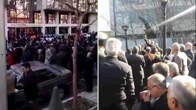 تجمع اعتراضی بازنشستگان ارتش و پیمانکاران شهرداری در  تهران