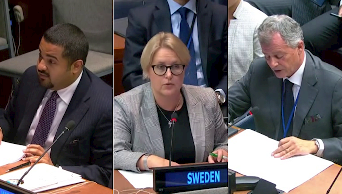 نمایندگان ایتالیا، سوئد و کویت در جلسه کمیته اول مجمع عمومی ملل متحد