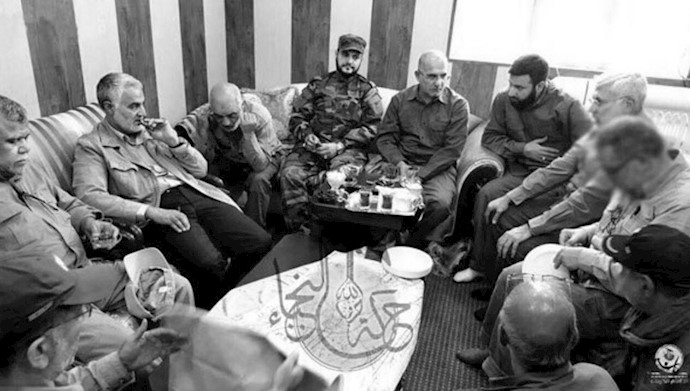 قاسم سلیمانی با مزدوران حشدالشعبی و دیگر مزدوران رژیم در عراق