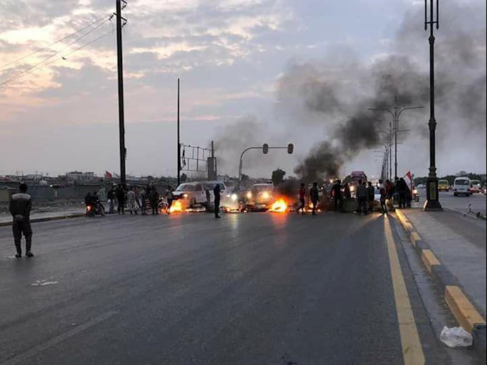 قیام و و اعتصاب عمومی در عراق - بصره بستن مسیرها
