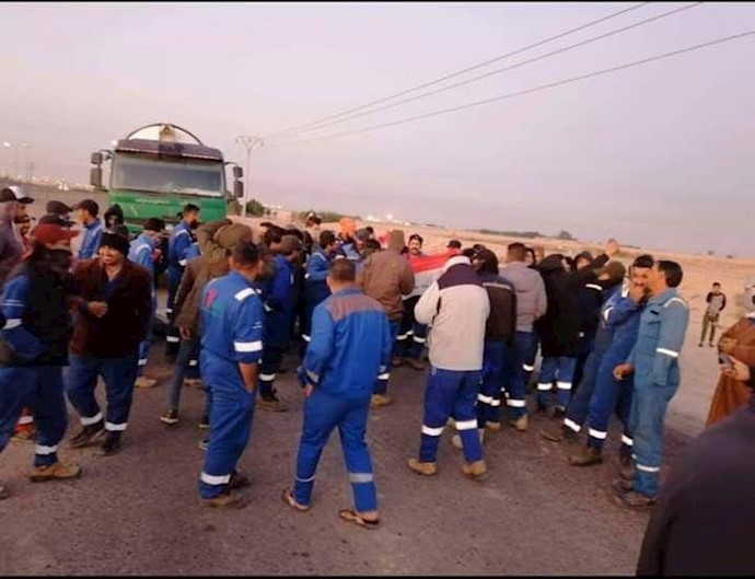 استمرار اعتصاب عمومی در عراق -مسدود کردن مسیرهای شرکت گاز جنوب