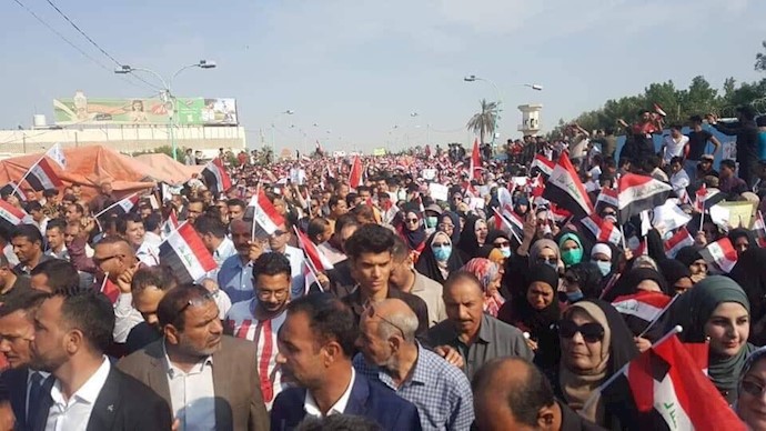 دیوانیه - تظاهرات و اعتصاب در حمایت از قیام مردم عراق -۲۲آبان۹۸