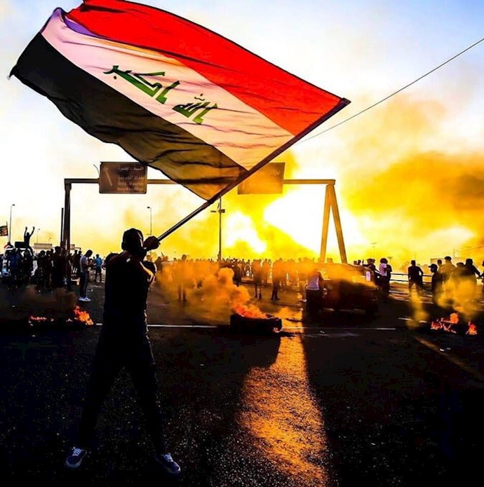 تصویری از قیام جوانان در عراق - بغداد
