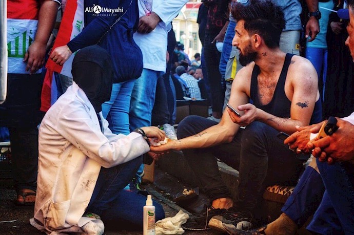 قیام عراق - میدان تحریر - مرکز پزشکی رسیدگی به مجروحان