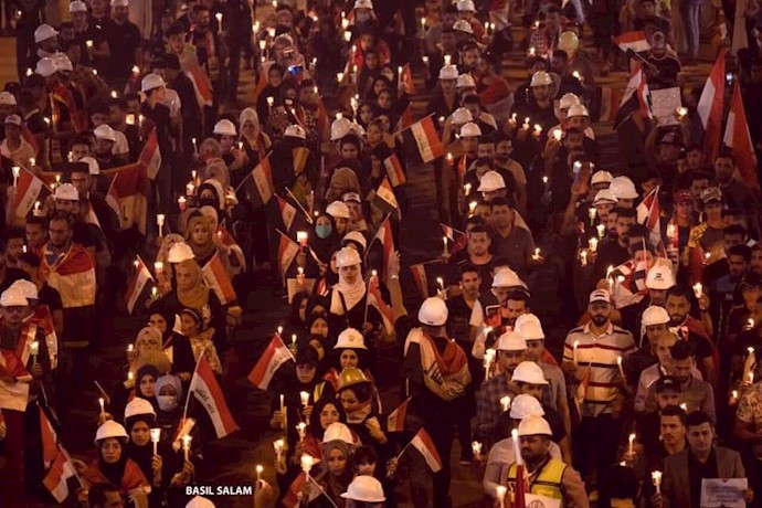 میدان تحریر بغداد صحنه قیام مردم عراق - ۱۰آبان۹۸