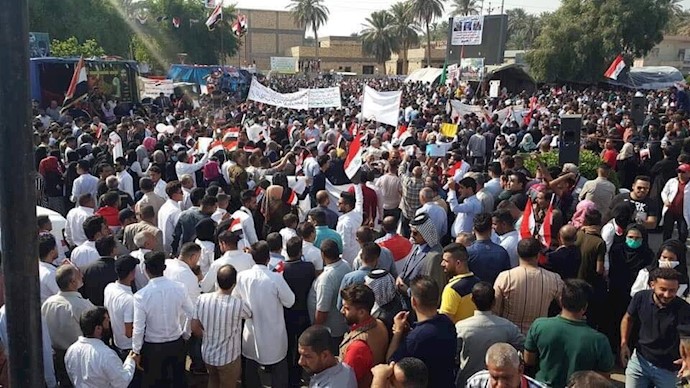 دیوانیه - تظاهرات و اعتصاب در حمایت از قیام مردم عراق -۲۲آبان۹۸