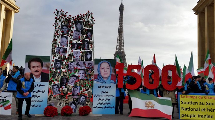 خروش هموطنان آزاده در گرامیداشت چهلم شهدای قیام سراسری در پاریس
